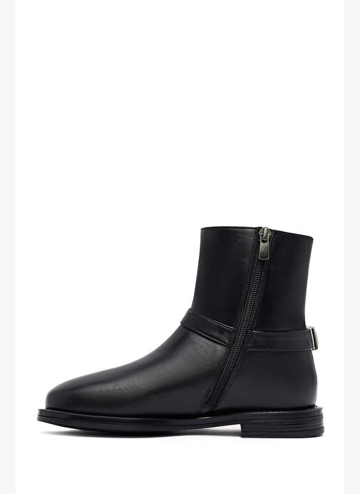 Kadın Siyah Fermuarlı Metal Detaylı Deri Bot 25WFD270718 - Görsel 3