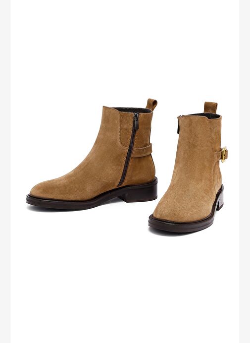 Kadın Vizon Fermuarlı Süet Deri Bot 25WFD153610 - Görsel 4