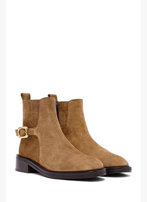 Kadın Vizon Fermuarlı Süet Deri Bot 25WFD153610 - Görsel 5