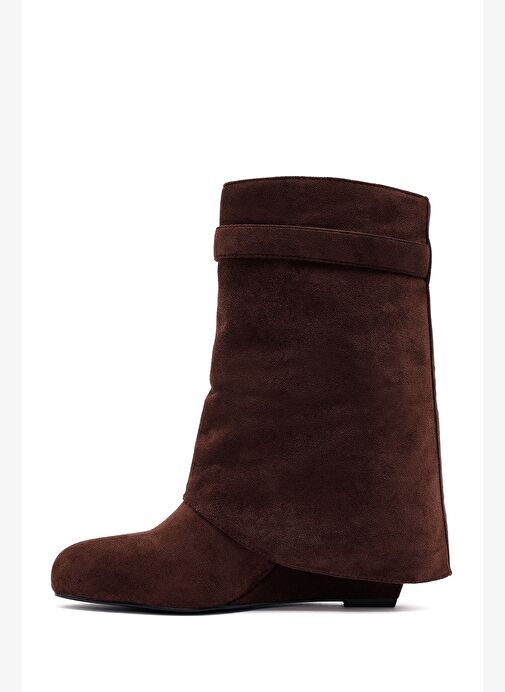 Kadın Kahverengi Dolgu Topuklu Süet Bot 25AFD440010 - Görsel 6