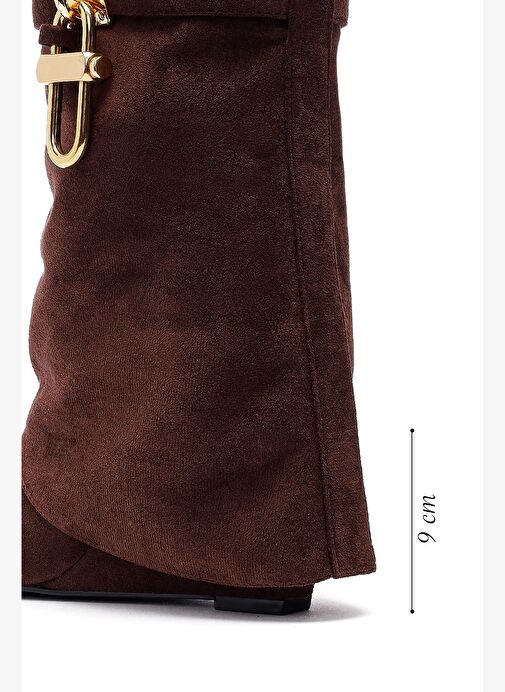 Kadın Kahverengi Dolgu Topuklu Süet Bot 25AFD440010 - Görsel 5