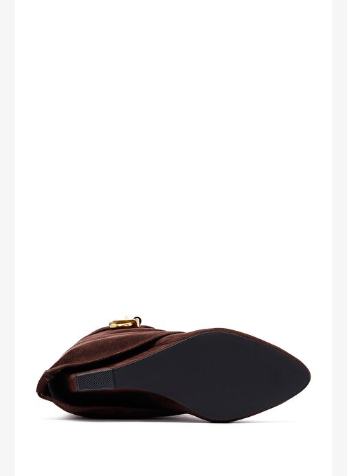 Kadın Kahverengi Dolgu Topuklu Süet Bot 25AFD440010 - Görsel 7