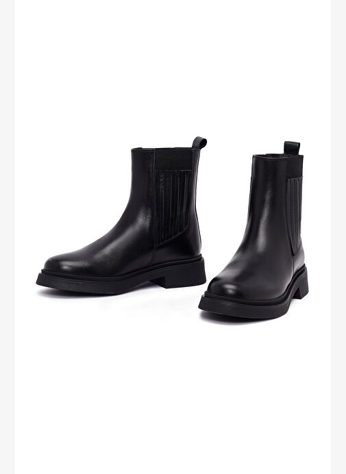Kadın Siyah Deri Chelsea Bot 25WFD511218 - Görsel 4