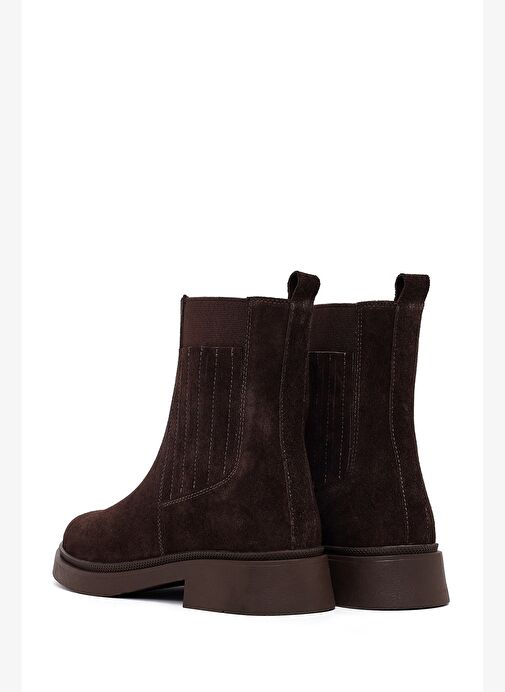 Kadın Kahverengi Süet Deri Chelsea Bot 25WFD511210 - Görsel 7