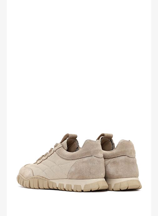 Kadın Bej Bağcıklı Deri Sneaker 25AFD510914 - Görsel 6