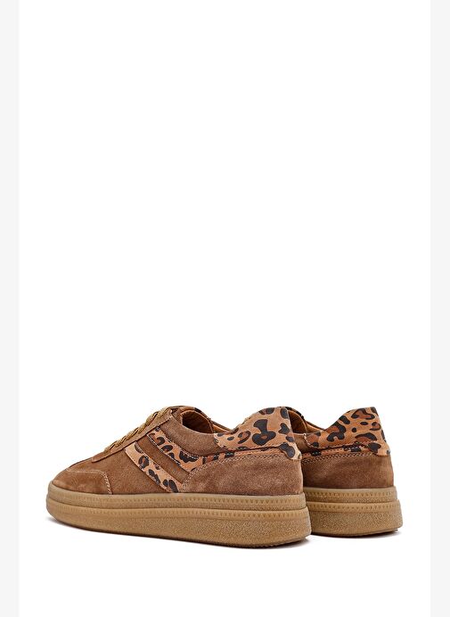 Kadın Taba Bağcıklı Süet Deri Sneaker 25AFD511010 - Görsel 6