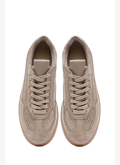 Kadın Taba Bağcıklı Süet Deri Sneaker 25AFD420310 - Görsel 8