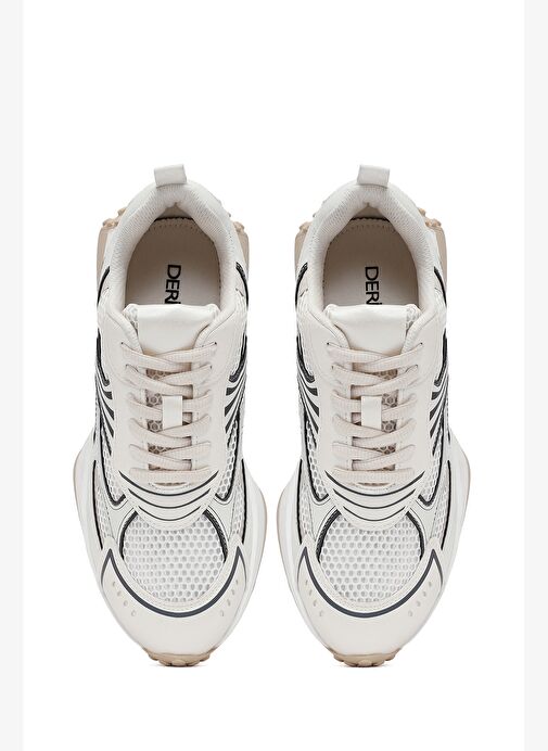 Kadın Beyaz Bağcıklı Kalın Tabanlı Sneaker 25AFD430514 - Görsel 8