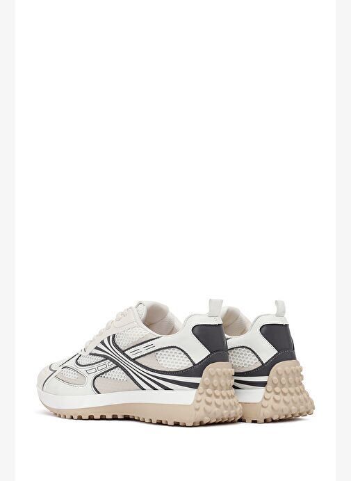 Kadın Beyaz Bağcıklı Kalın Tabanlı Sneaker 25AFD430514 - Görsel 6