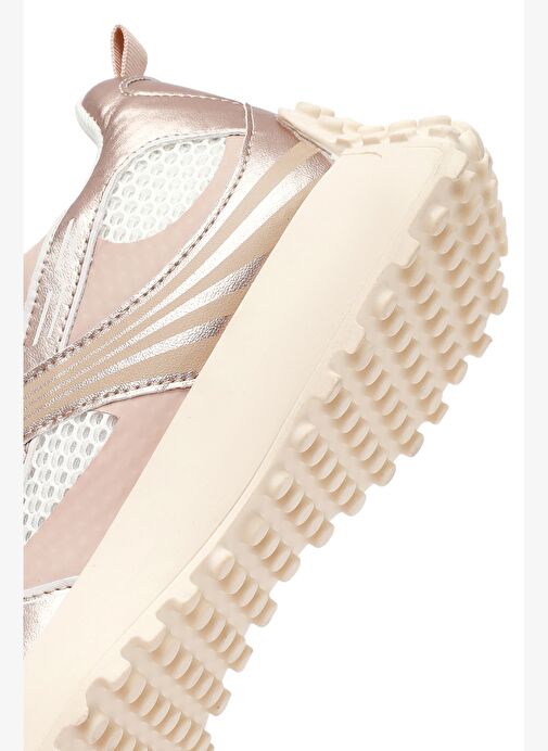 Kadın Pembe Bağcıklı Kalın Tabanlı Sneaker 25AFD430514 - Görsel 9