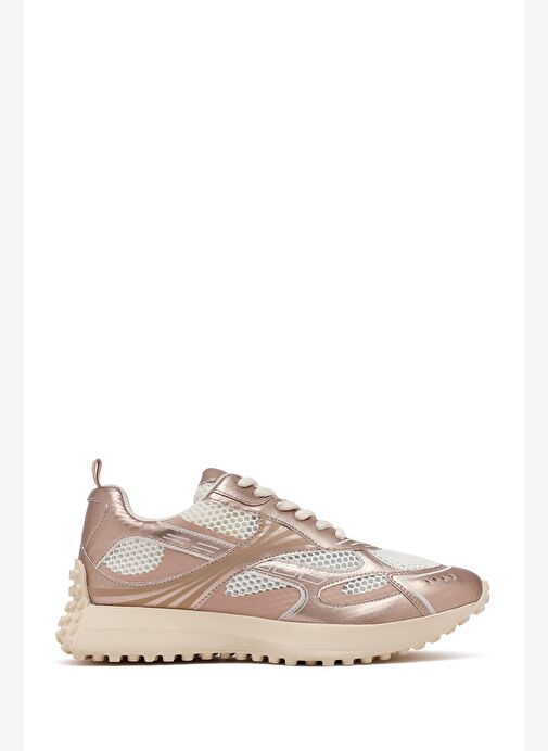 Kadın Pembe Bağcıklı Kalın Tabanlı Sneaker 25AFD430514 - Görsel 2