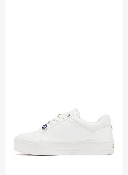 Kadın Beyaz Bağcıklı Kalın Tabanlı Sneaker 25AFD430918 - Görsel 3