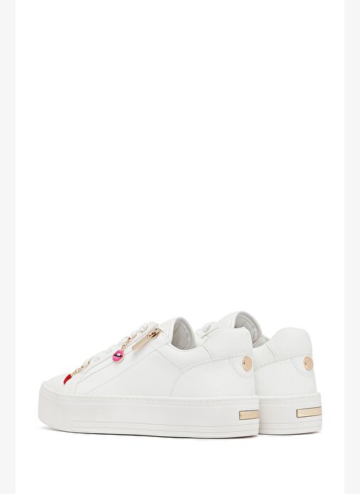 Kadın Beyaz Bağcıklı Kalın Tabanlı Sneaker 25AFD430918 - Görsel 6