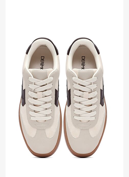 Kadın Bej Bağcıklı Kalın Tabanlı Sneaker 25AFD431018 - Görsel 8