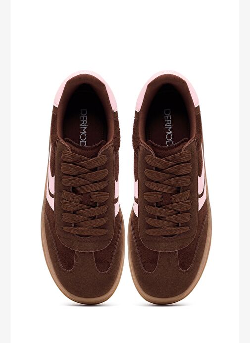 Kadın Kahverengi Bağcıklı Kalın Tabanlı Sneaker 25AFD430814 - Görsel 8