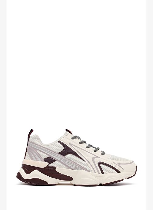 Kadın Bordo Bağcıklı Kalın Tabanlı Sneaker 25AFD431114 - Görsel 2