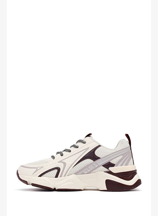 Kadın Bordo Bağcıklı Kalın Tabanlı Sneaker 25AFD431114 - Görsel 3