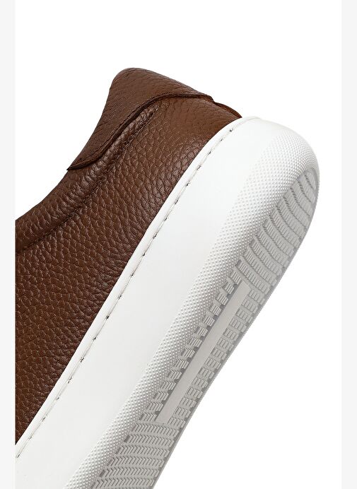 Erkek Taba Bağcıklı Kalın Tabanlı Deri Sneaker 25WFD8240FT - Görsel 9