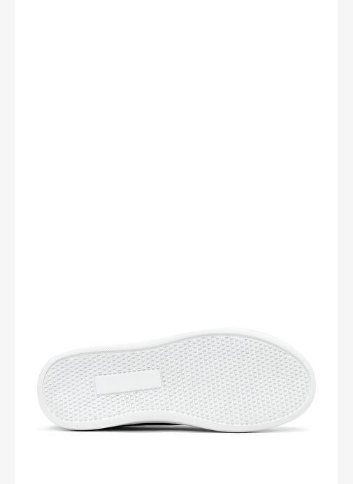 Erkek Lacivert Bağcıklı Kalın Tabanlı Deri Sneaker 25WFD8240FT - Görsel 5