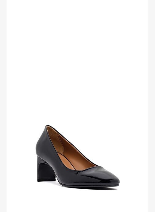 Kadın Siyah Kalın Topuklu Deri Ayakkabı 25AFD130716 - Görsel 8