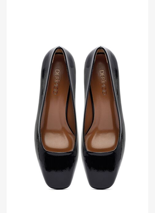 Kadın Siyah Kalın Topuklu Deri Ayakkabı 25AFD130716 - Görsel 9