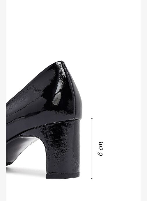 Kadın Siyah Kalın Topuklu Deri Ayakkabı 25AFD130716 - Görsel 3
