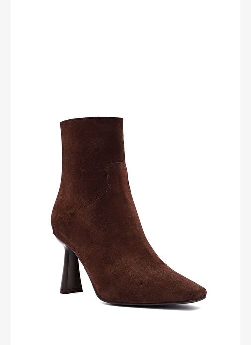 Derimod Derimod Kadın Kahverengi Fermuarlı İnce Topuklu Süet Deri Bot 25WFD133310 | Boyner Kahverengi - 9. görsel