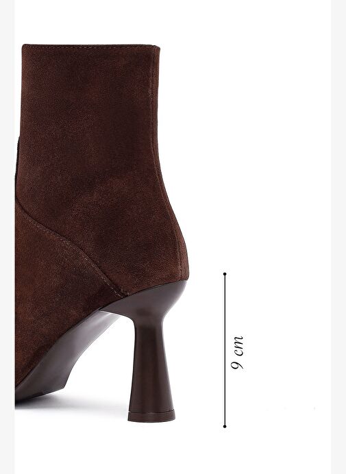 Derimod Derimod Kadın Kahverengi Fermuarlı İnce Topuklu Süet Deri Bot 25WFD133310 | Boyner Kahverengi - 3. görsel