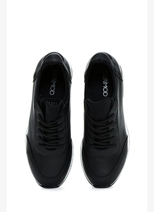 Kadın Siyah Bağcıklı Dolgu Topuklu Sneaker 25AFE220114 - Görsel 7