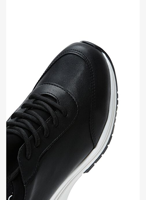 Kadın Siyah Bağcıklı Dolgu Topuklu Sneaker 25AFE220114 - Görsel 8