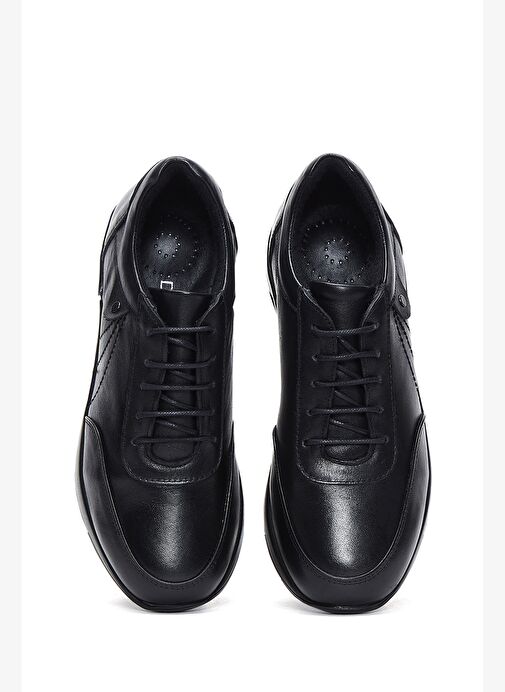 Kadın Siyah Bağcıklı Deri Casual Ayakkabı 25AFD412318 - Görsel 7