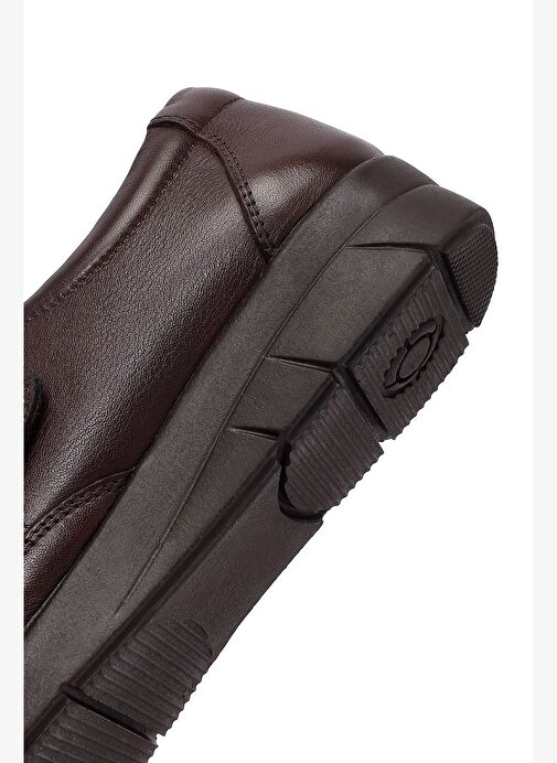 Kadın Kahverengi Kalın Tabanlı Deri Comfort Ayakkabı 25AFD500218 - Görsel 8