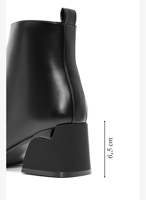 Kadın Siyah Fermuarlı Topuklu Bot 25WFE400718 - Görsel 3