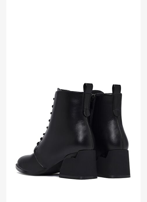 Kadın Siyah Fermuarlı Kalın Topuklu Bot 25WFE400818 - Görsel 8