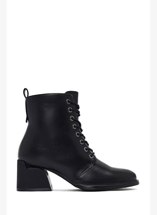 Kadın Siyah Fermuarlı Kalın Topuklu Bot 25WFE400818 - Görsel 2