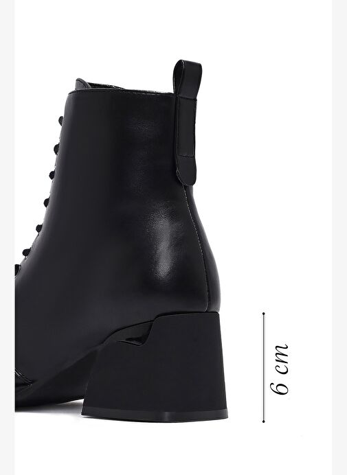 Kadın Siyah Fermuarlı Kalın Topuklu Bot 25WFE400818 - Görsel 3