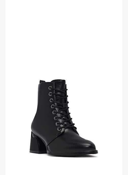 Kadın Siyah Fermuarlı Kalın Topuklu Bot 25WFE400818 - Görsel 9