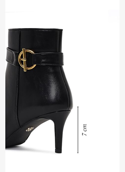 Kadın Siyah Fermuarlı İnce Topuklu Bot 25AFE480818 - Görsel 3