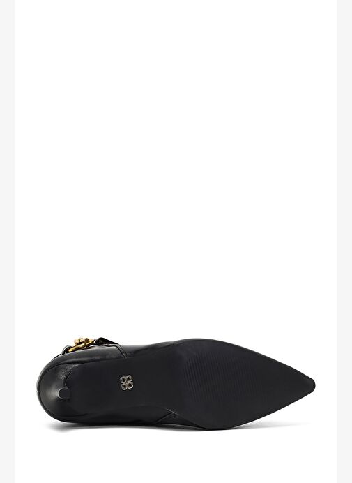 Kadın Siyah Fermuarlı İnce Topuklu Bot 25AFE480818 - Görsel 7