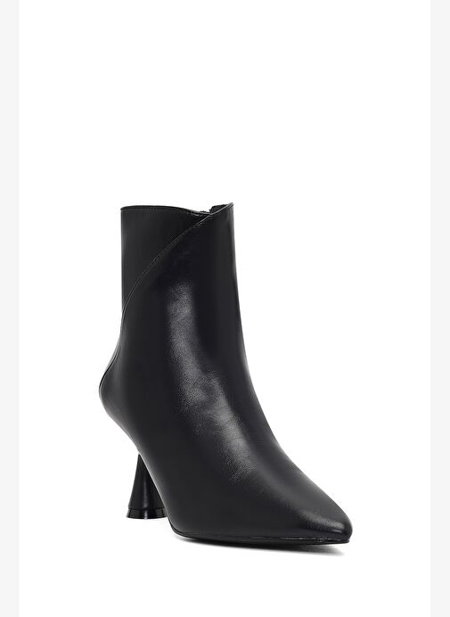 Kadın Siyah Fermuarlı Taş Detaylı Topuklu Bot 25AFE480918 - Görsel 9