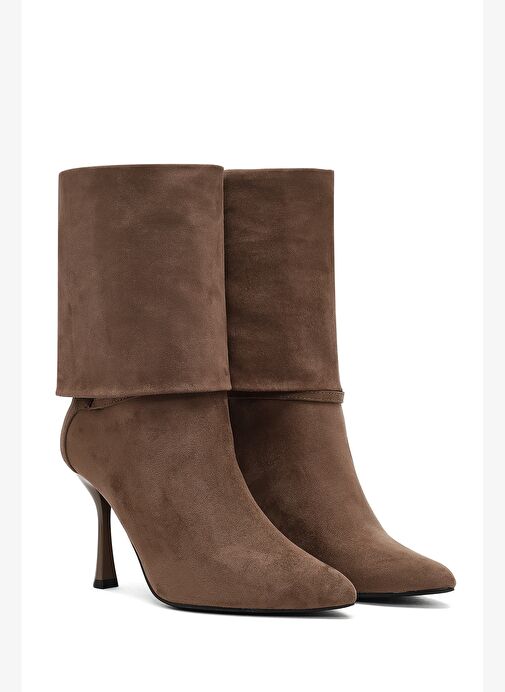 Kadın Vizon İnce Topuklu Süet Bot 25AFE481010 - Görsel 6