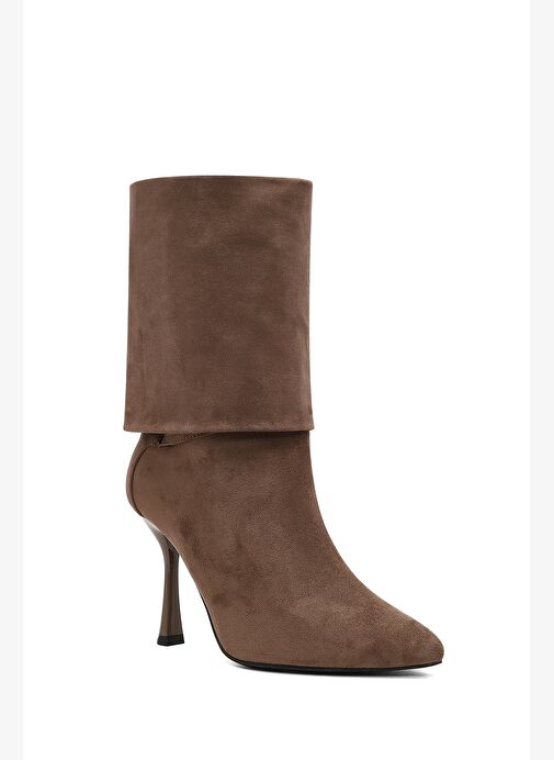 Kadın Vizon İnce Topuklu Süet Bot 25AFE481010 - Görsel 9