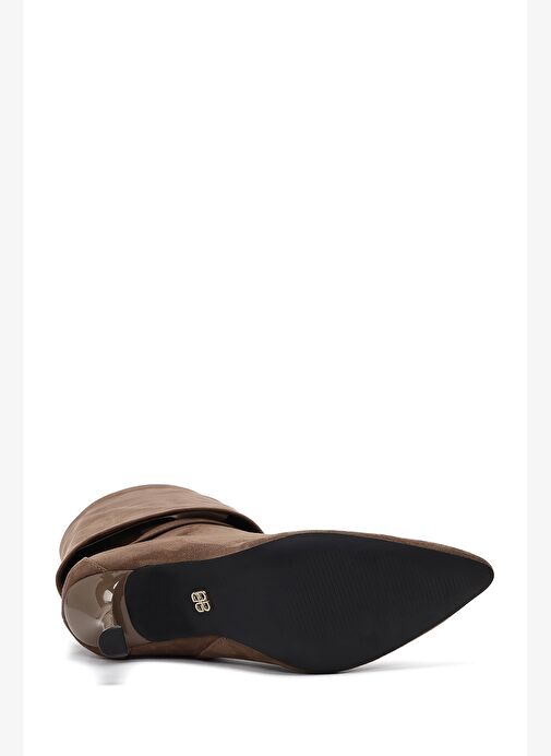 Kadın Vizon İnce Topuklu Süet Bot 25AFE481010 - Görsel 7