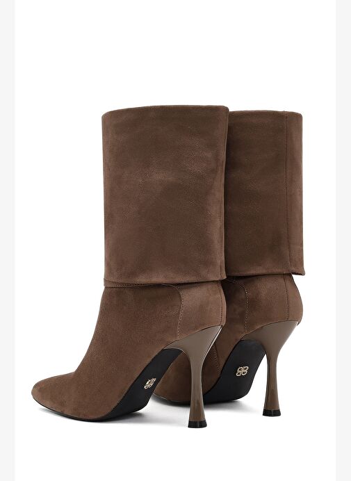 Kadın Vizon İnce Topuklu Süet Bot 25AFE481010 - Görsel 8