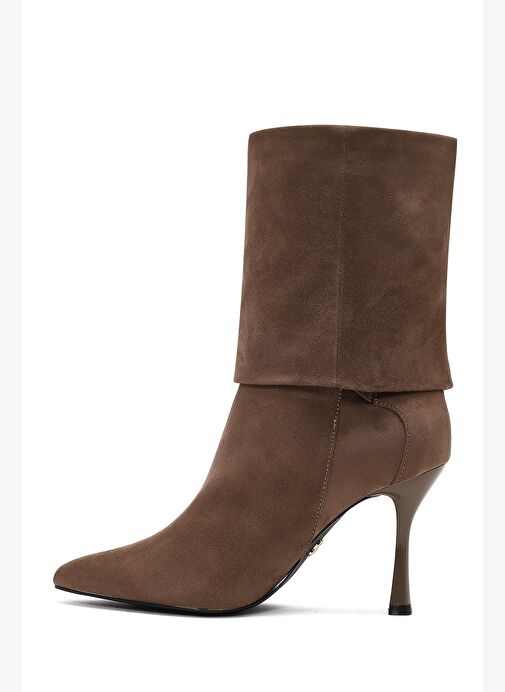 Kadın Vizon İnce Topuklu Süet Bot 25AFE481010 - Görsel 5