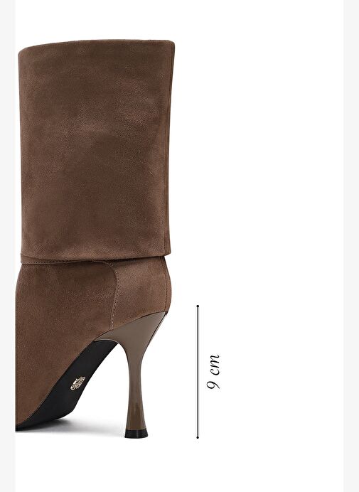 Kadın Vizon İnce Topuklu Süet Bot 25AFE481010 - Görsel 3