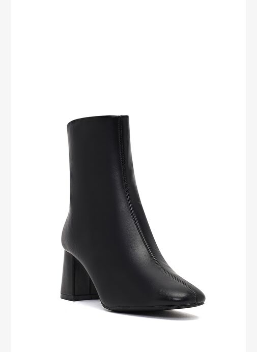 Kadın Siyah Fermuarlı Kalın Topuklu Bot 25WFE481318 - Görsel 9