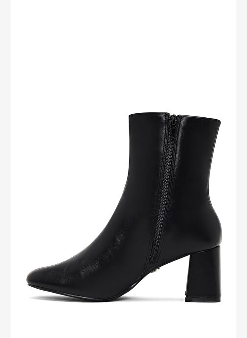 Kadın Siyah Fermuarlı Kalın Topuklu Bot 25WFE481318 - Görsel 5