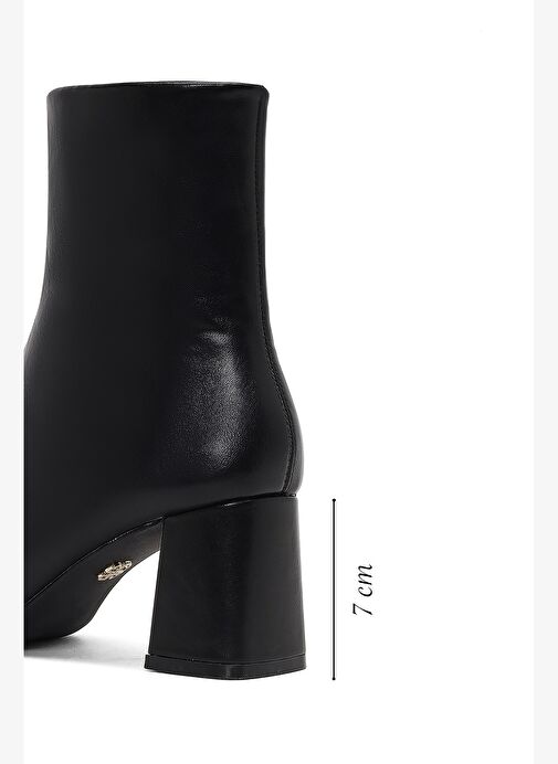 Kadın Siyah Fermuarlı Kalın Topuklu Bot 25WFE481318 - Görsel 3