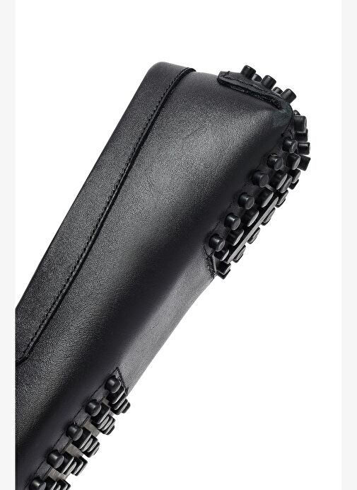 Kadın Siyah Tokalı Deri Loafer 25AFD141718 - Görsel 9